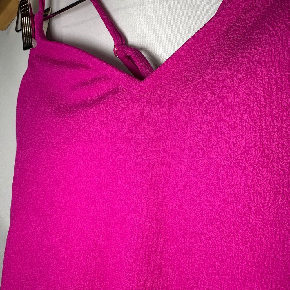 Shade & Shore Womens Pink Textured One Piece Swimsuit V-Neck Cross Back Small - Picture 3 of 7